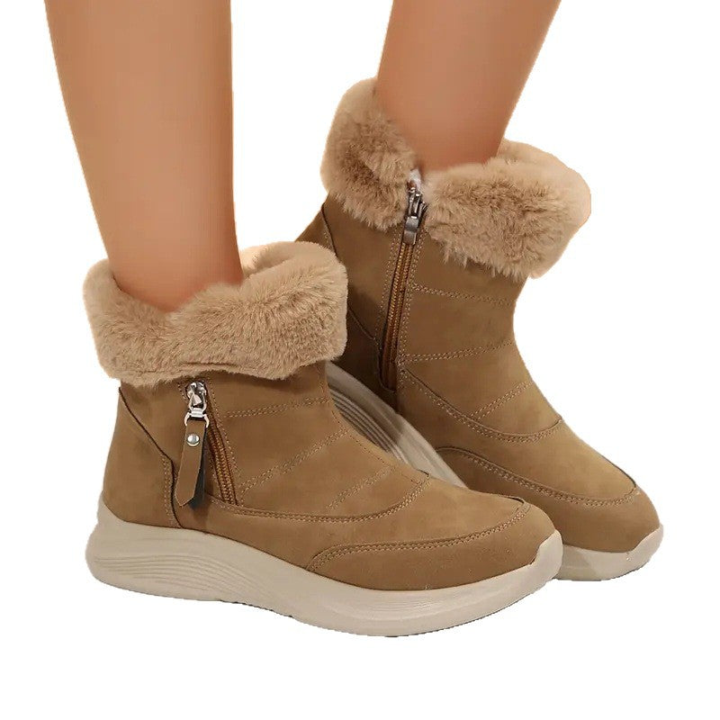 Womens Winter Snow Boots With Cozy Fleece Lining