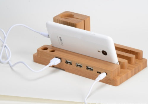Compatibile con Apple, bambù, legno e supporto per Apple Watch, supporto in legno per la ricarica, base piatta multifunzione per telefono cellulare.