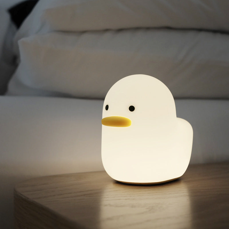 Luce notturna a LED con anatra opaca, carina e adorabile, in silicone, con ricarica USB, regalo per le vacanze, per la camera dei bambini, comodino, camera da letto 