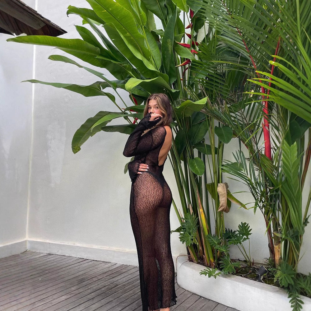 Abito da spiaggia sexy senza schienale da donna