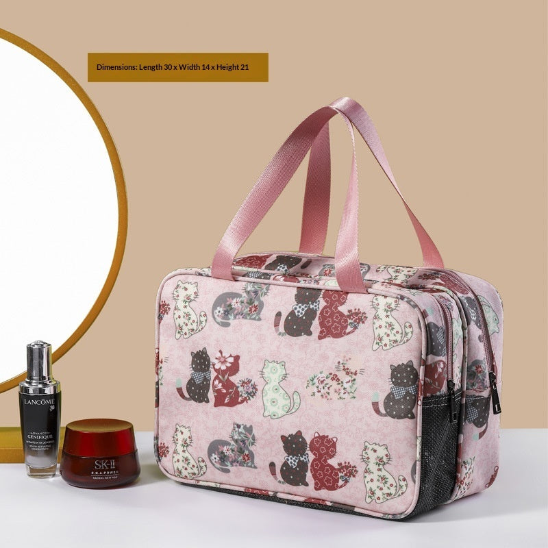 Cosmetic Storage Makeup Bag Large Capacity Double-layered