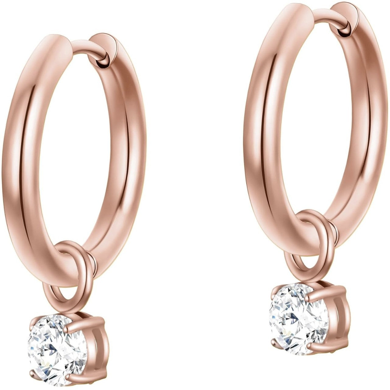 Titanium Steel Micro-pave Zircon Earrings With A Unique Delicate Design