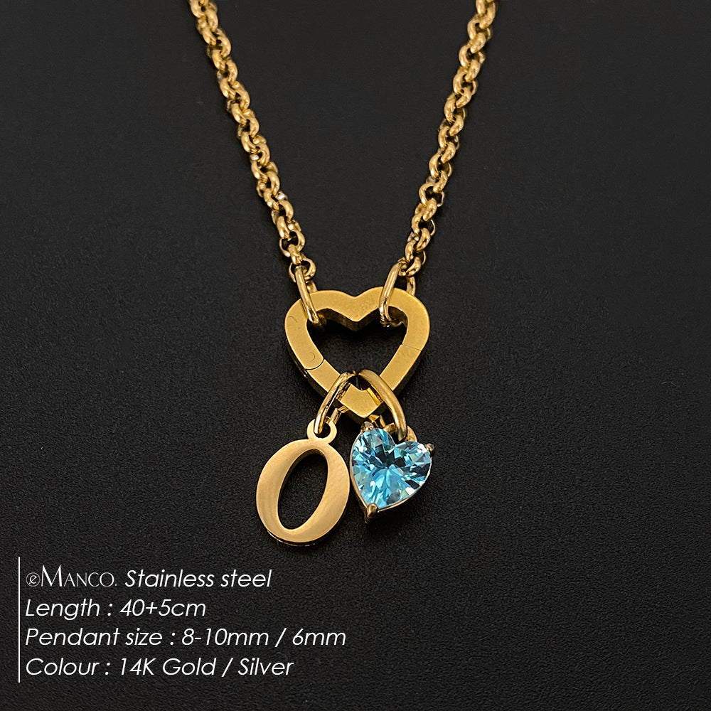 Titanium Steel Necklace With 26 English Letters That Does Not Fade And Is Washable