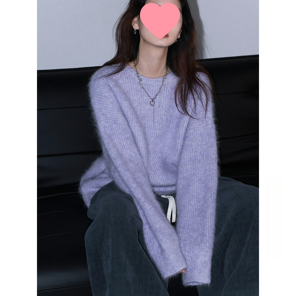 Women's Red Alpaca Wool Pullover Sweater, Soft And Cozy Knit Top Year Wear