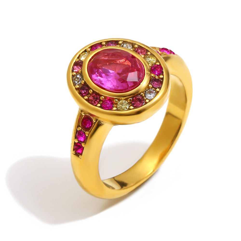 Colored Diamond Zircon Ring For Women