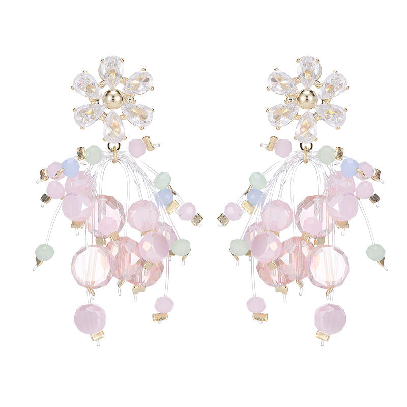 Ultra Immortal Exquisite High-end Crystal Flower Earrings