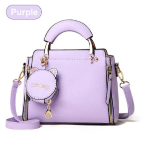 Cute Little Cat Design Large-Capacity Shoulder Square Bag