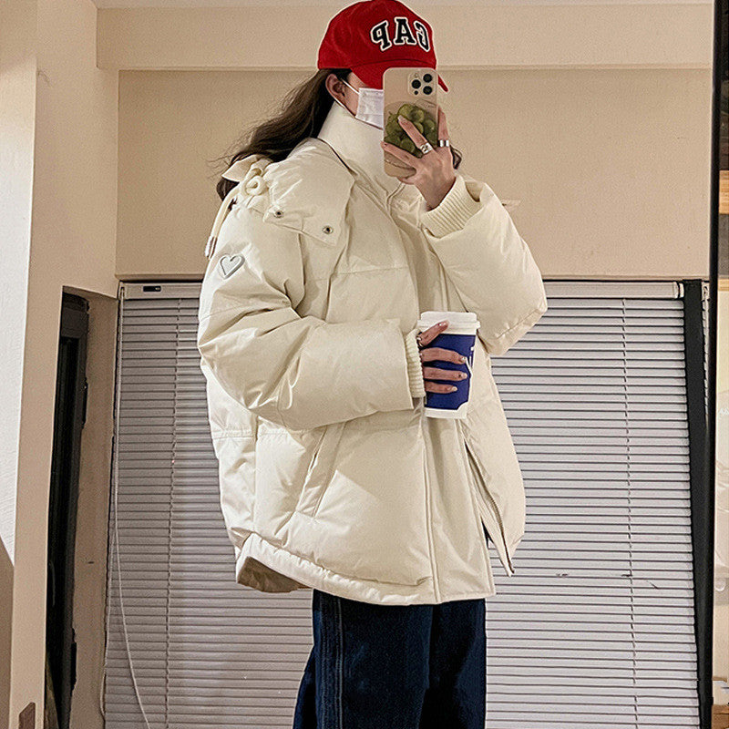 Winter Female With Hearts Short Down Jacket Coat