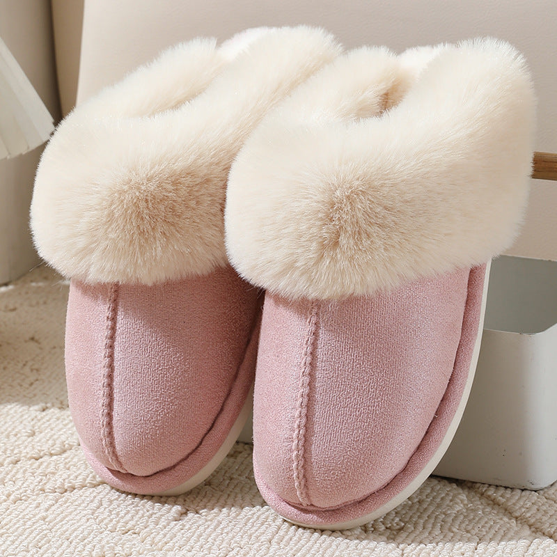 Large-sized Cotton Slippers For Women Autumn And Winter Couple's Style