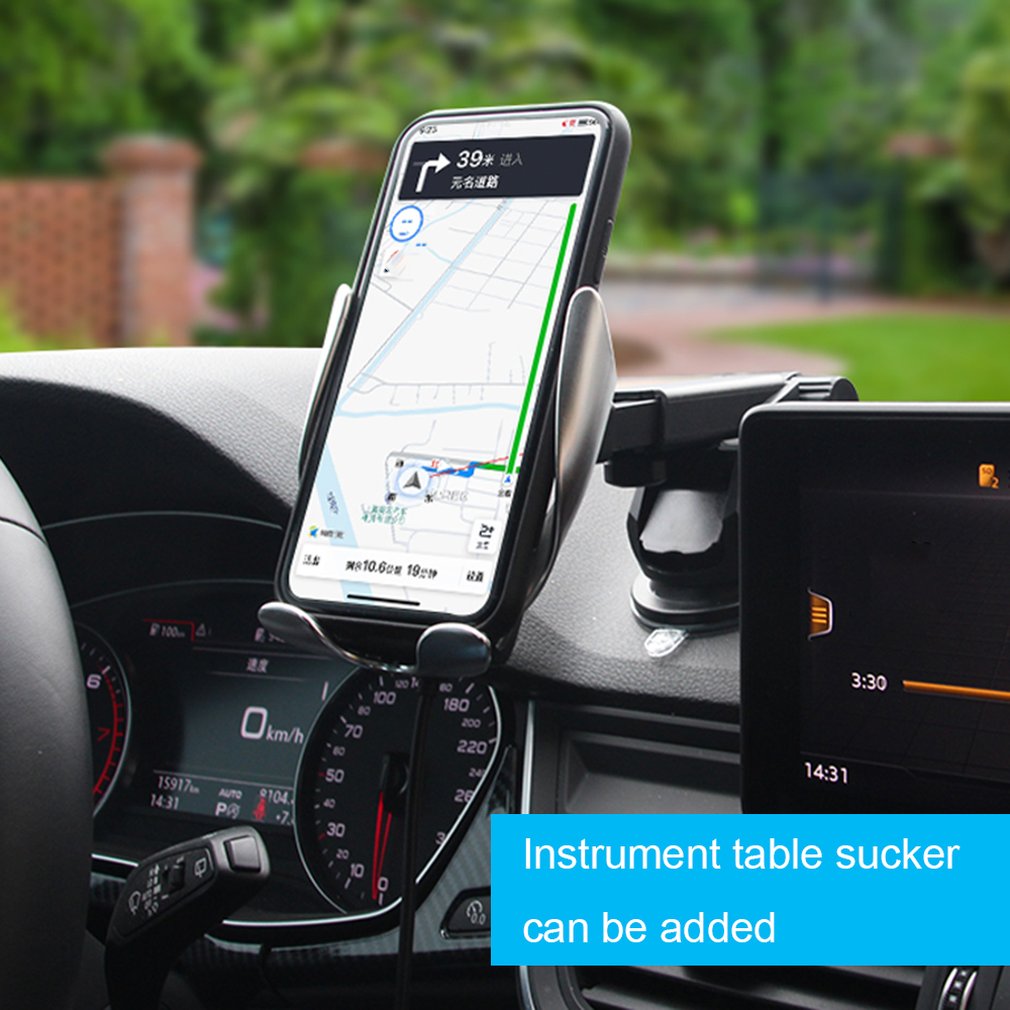 Caricabatterie wireless per auto da 10 W, ricarica wireless rapida a induzione con supporto per telefono per auto S5