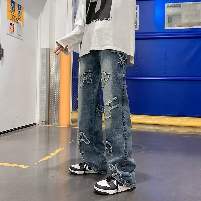 Pantaloni larghi casual retrò da uomo