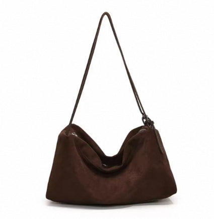 High-Capacity Suede-Like Fabric Retro Trendy Shoulder Bag