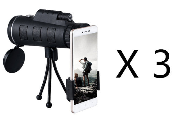 Compatibile con Apple, telescopio monoculare con zoom e bussola, clip per telefono, treppiede