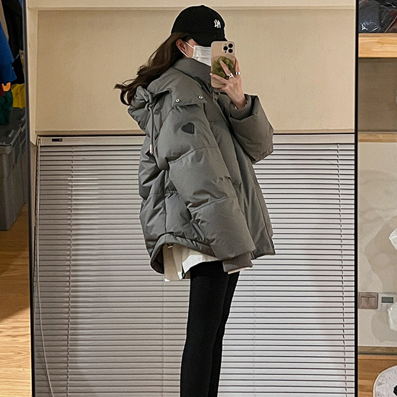 Winter Female With Hearts Short Down Jacket Coat