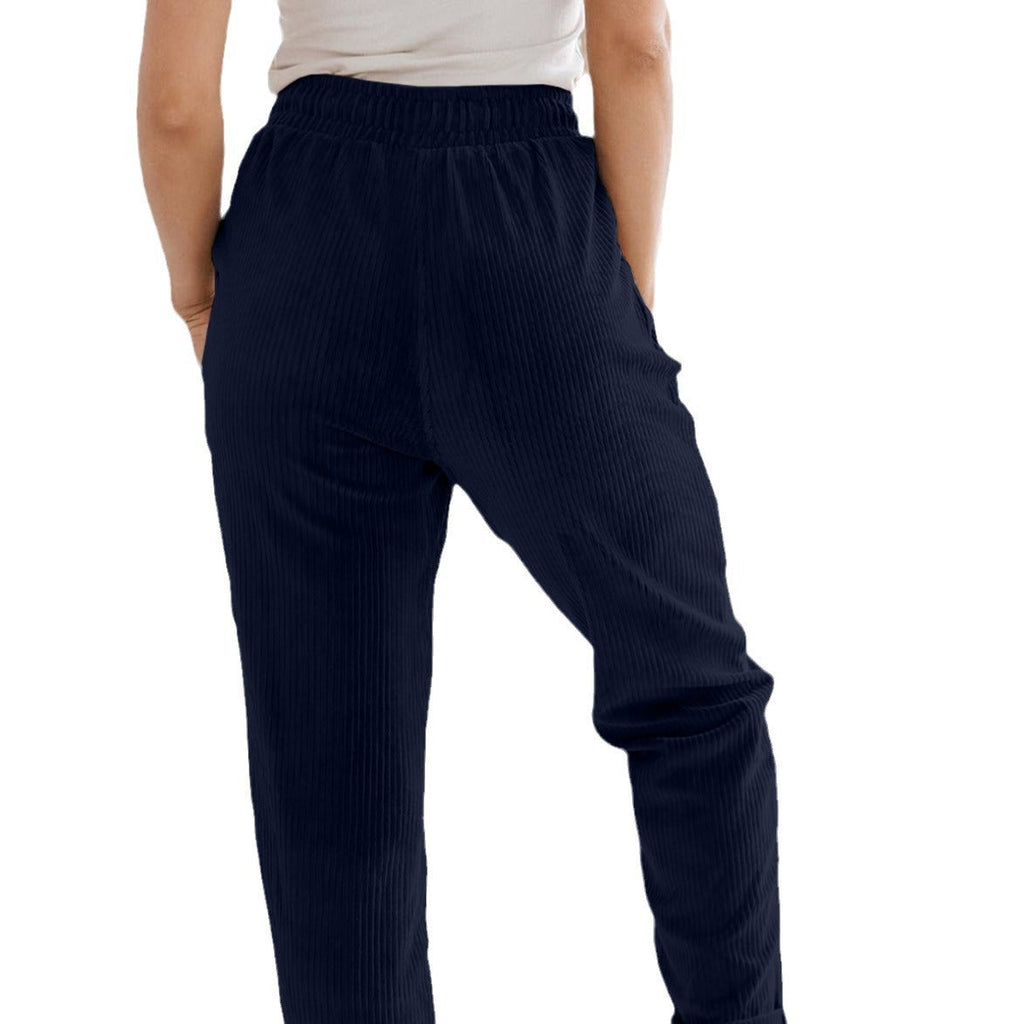 European And American Casual Pants Fashion Solid Color Corduroy Wide-leg Pants Women's Pants TRENDFLOW