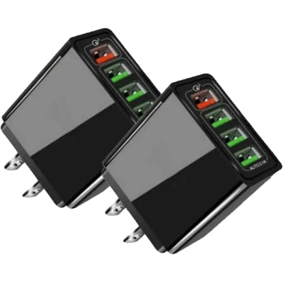 Caricabatterie per cellulare illuminato 4USB con testina di ricarica 3A