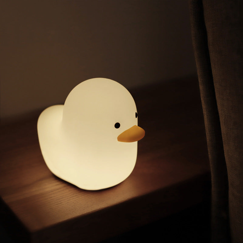 Luce notturna a LED con anatra opaca, carina e adorabile, in silicone, con ricarica USB, regalo per le vacanze, per la camera dei bambini, comodino, camera da letto 