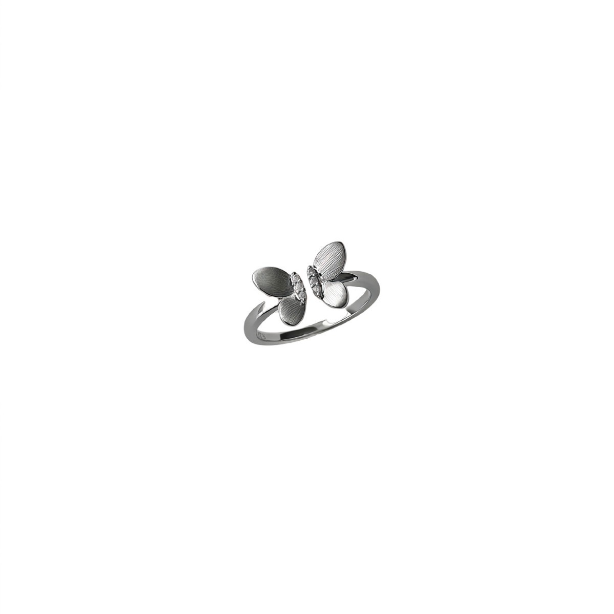 A Sophisticated Butterfly Ring With A Ribbon And Diamond Detailing.