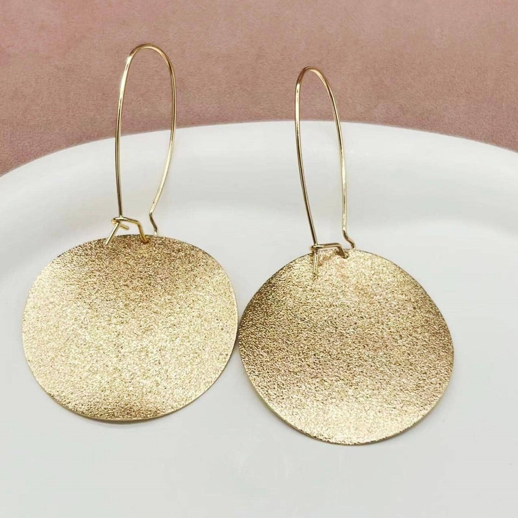 Matte Geometric-Shaped Metal-Plated Earrings For Women