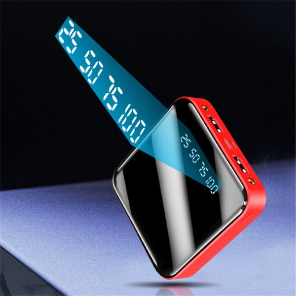 Mini Power Bank da 20000 mAh con display digitale a specchio portatile