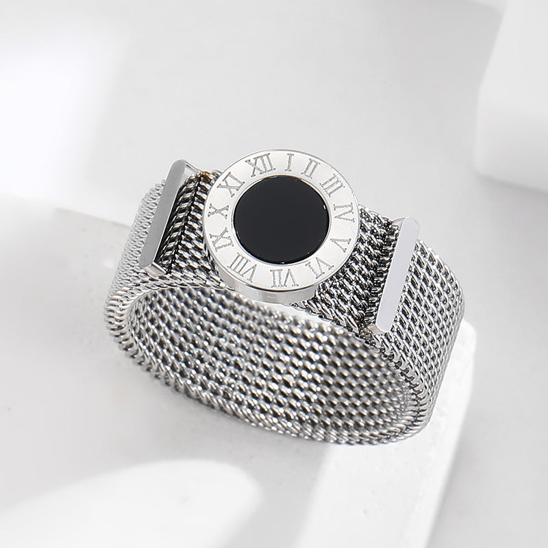 Stainless Steel Roman Numeral Ring Belt Chain