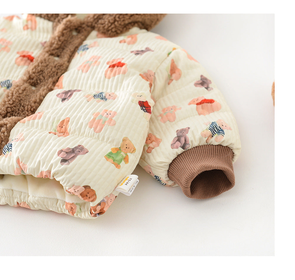 Giacca invernale in cotone stampato per bambini