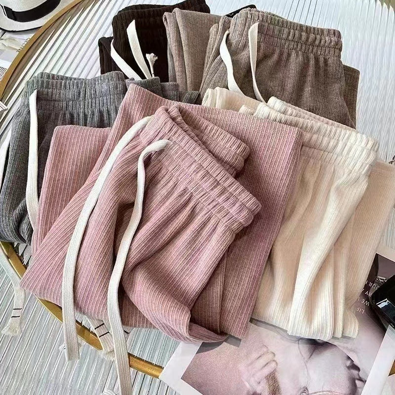 Women's Versatile Knitted High-Waist Slimming Wide-Leg Pants