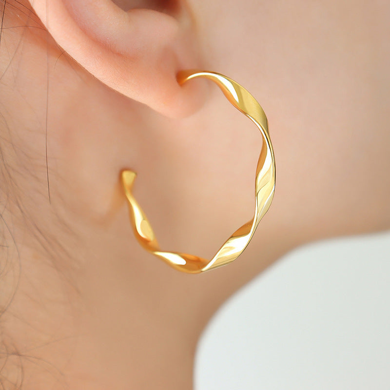 Twisted Wire Earrings With A Unique C-Shaped Design