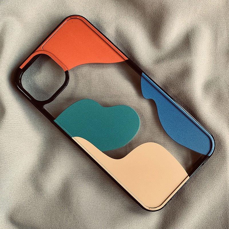 Geometria a contrasto di colore a blocchi di colore adatta per 13 custodie per telefoni cellulari