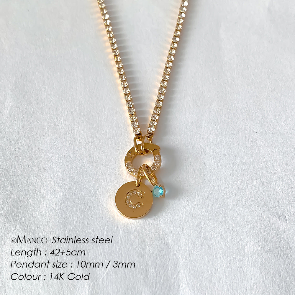 Titanium Steel 26 Letter Necklace That Can Be Washed With Water Without Fading