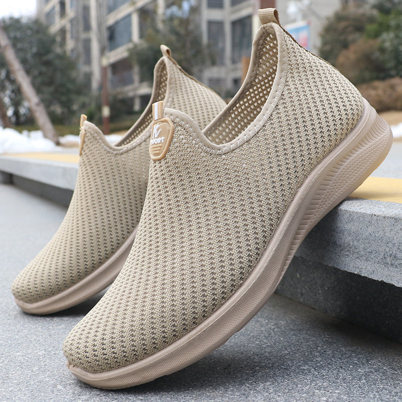 Spring Men's Shoes Casual Shoes, Breathable Flyknit Sneakers