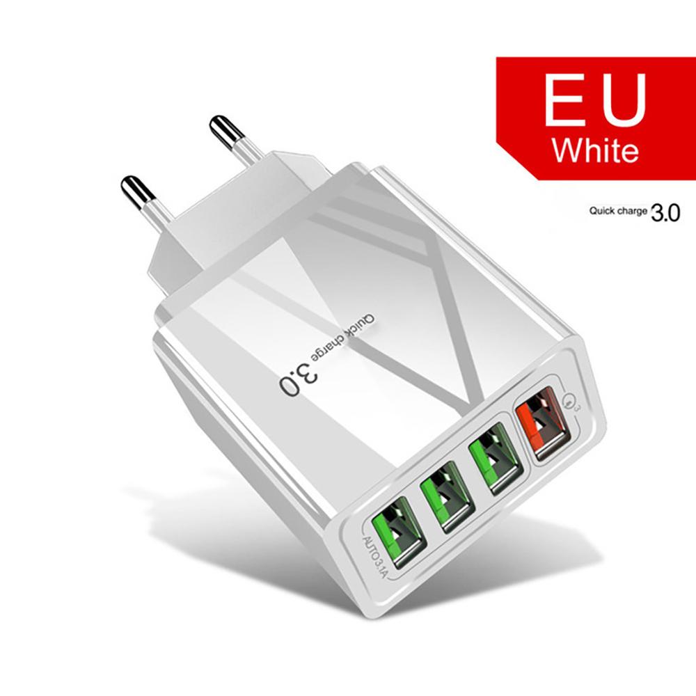 Caricabatterie per cellulare illuminato 4USB con testina di ricarica 3A