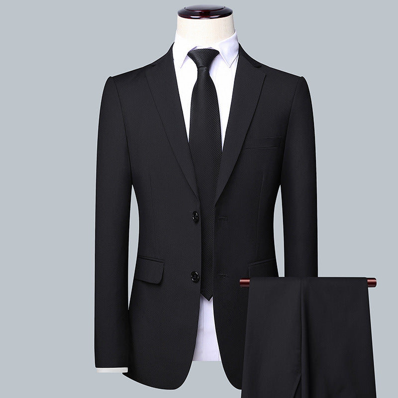 Men's South Korean-style Slim-fit Business Two-button Suit Set