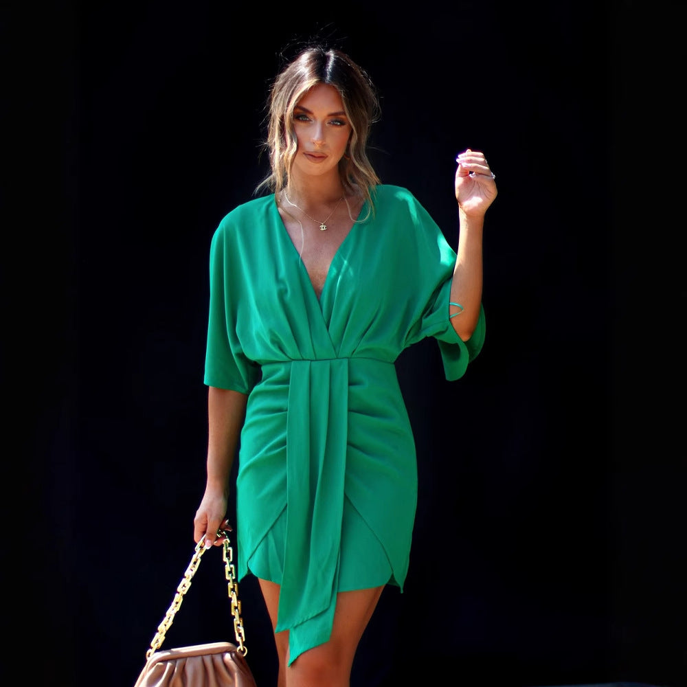 Women's Solid Color Elegant Irregular Slim Dress