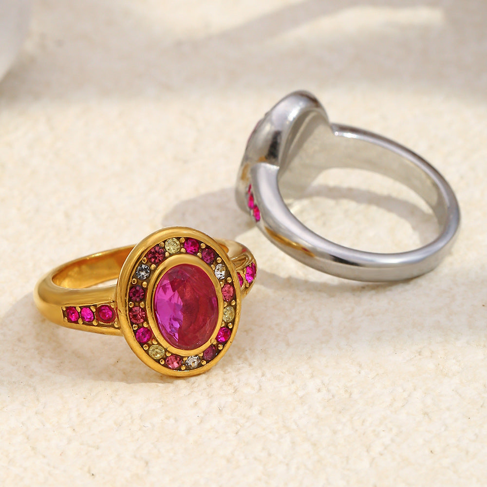Colored Diamond Zircon Ring For Women