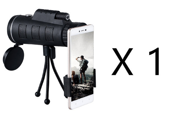 Compatibile con Apple, telescopio monoculare con zoom e bussola, clip per telefono, treppiede