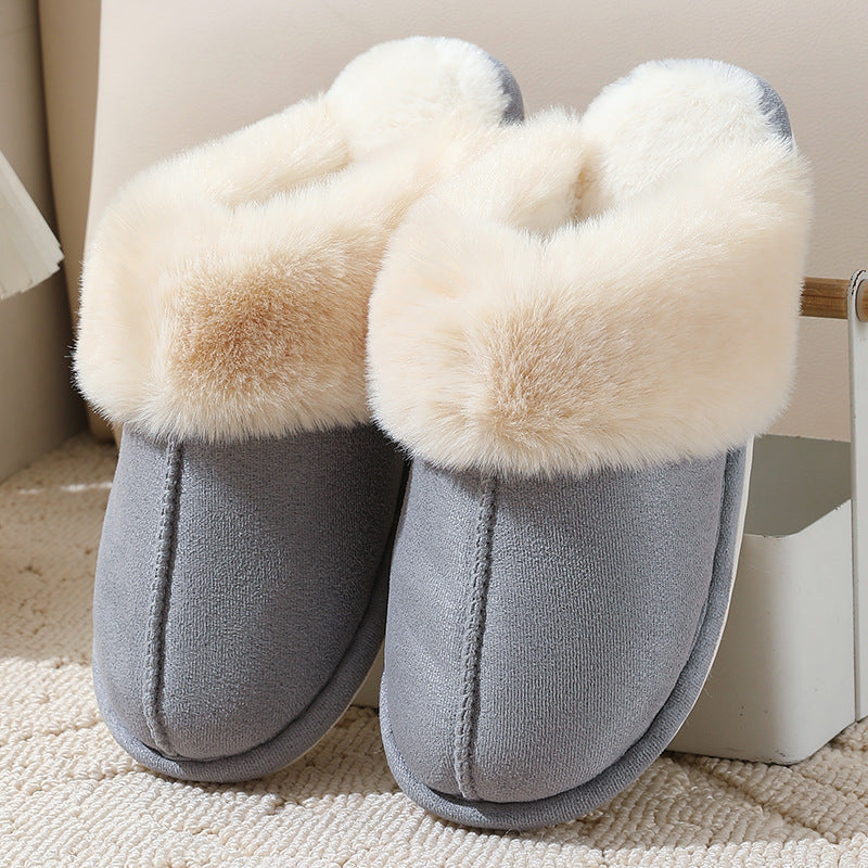Large-sized Cotton Slippers For Women Autumn And Winter Couple's Style