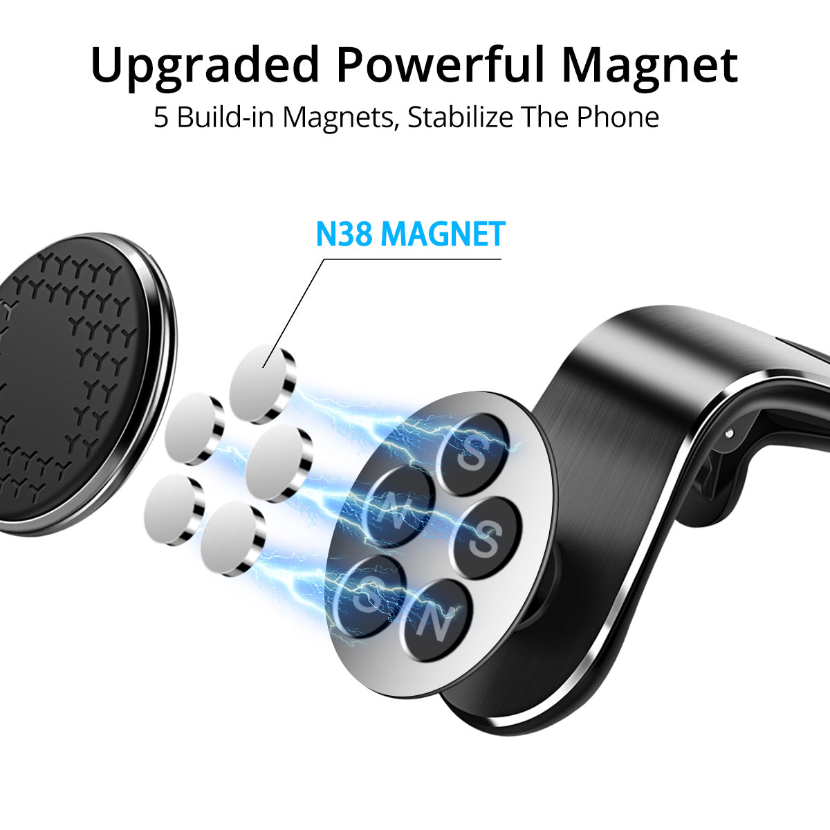Supporto magnetico per telefono da auto, supporto magnetico per bocchetta dell'aria, supporto per telefono per smartphone, staffa di rotazione per auto