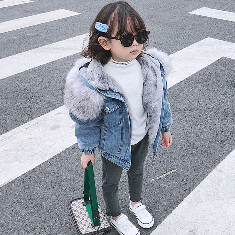 Giacca in denim invernale per ragazze