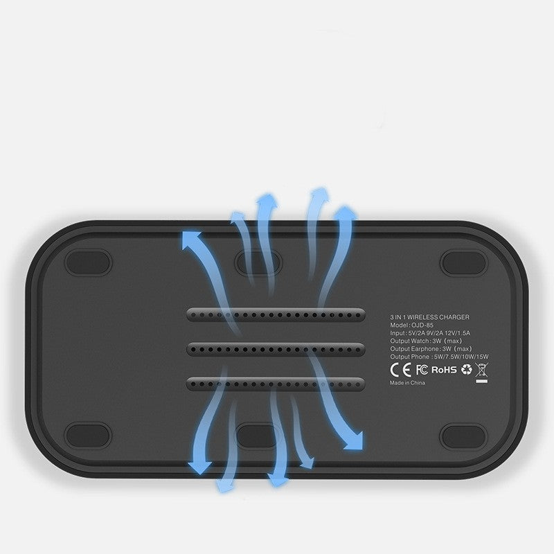 Caricabatterie wireless magnetico 3 in 1