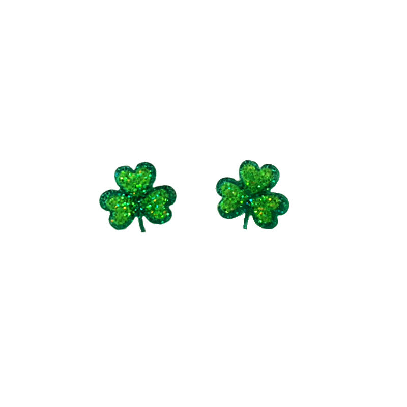 Lucky Happy Clover Rainbow Piggy Bank Earrings