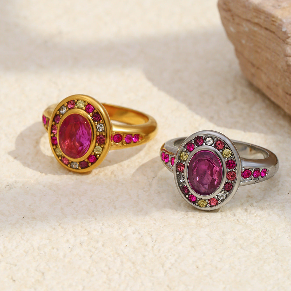 Colored Diamond Zircon Ring For Women