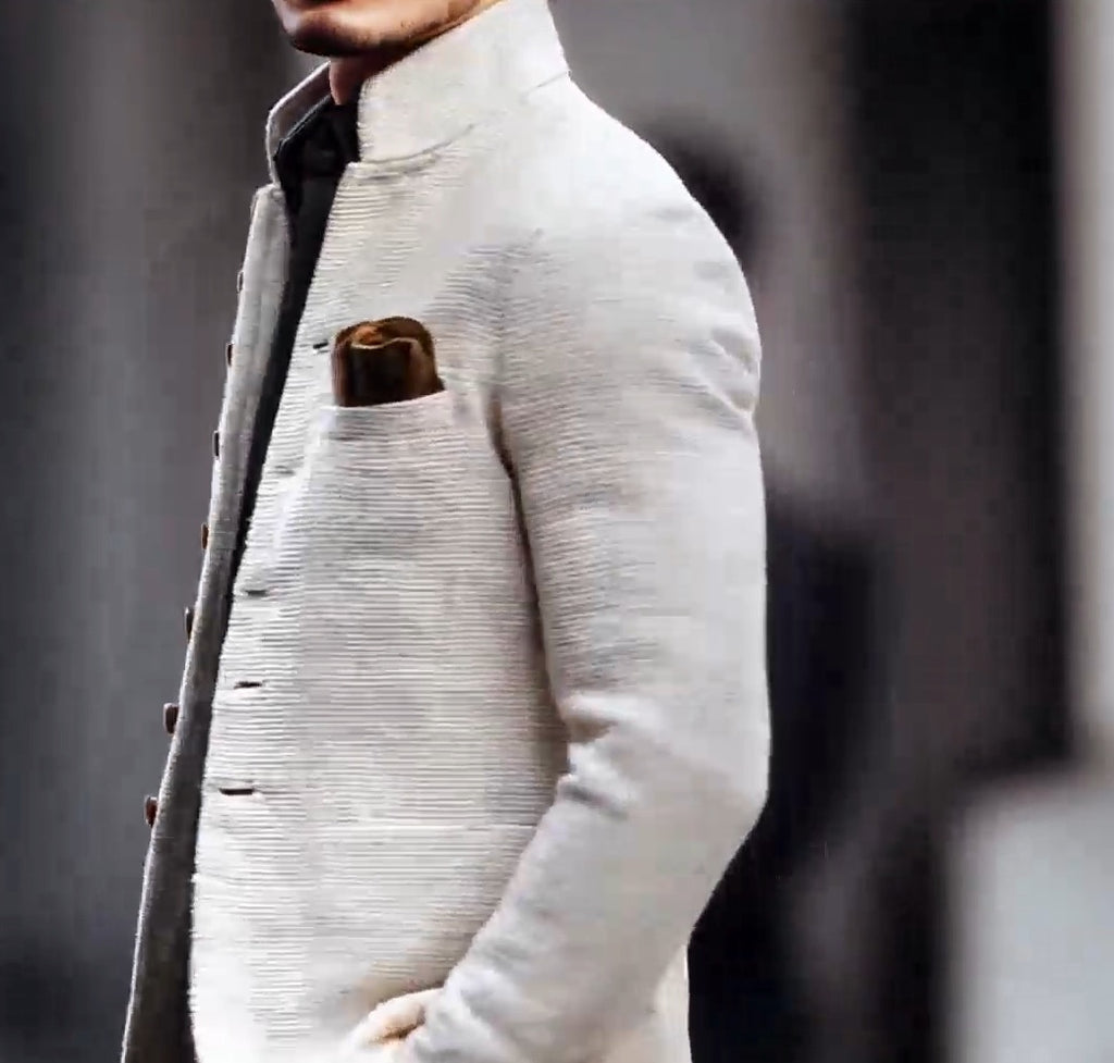 European And American-style Men's Jacket Slim-fit Buttoned Pocketed Long-sleeve Blazer