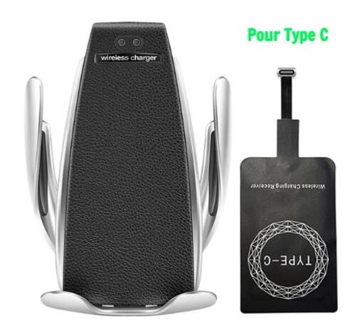 Caricabatterie wireless per auto da 10 W, ricarica wireless rapida a induzione con supporto per telefono per auto S5