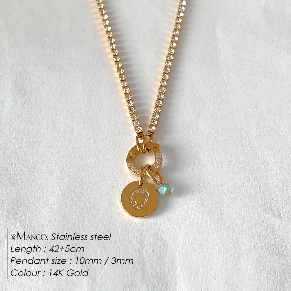 Titanium Steel 26 Letter Necklace That Can Be Washed With Water Without Fading