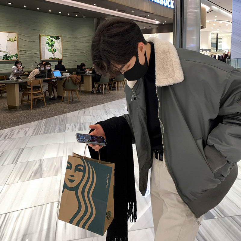 Giacca in agnello, giacca in cotone, invernale da uomo