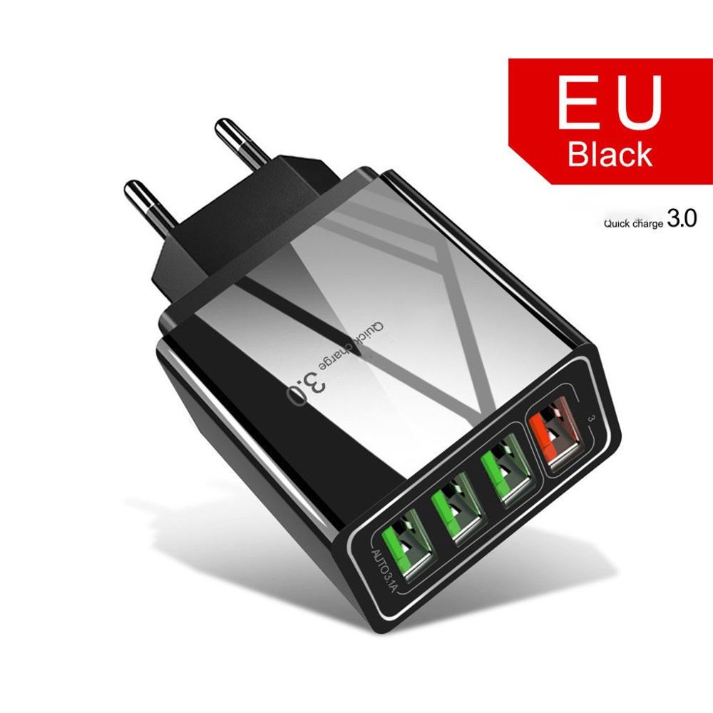 Caricabatterie per cellulare illuminato 4USB con testina di ricarica 3A