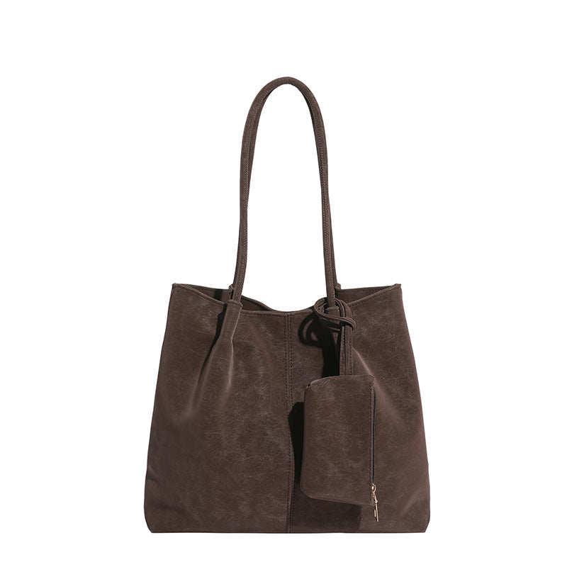 Women's Large-Capacity Matte Suede Shoulder Bag
