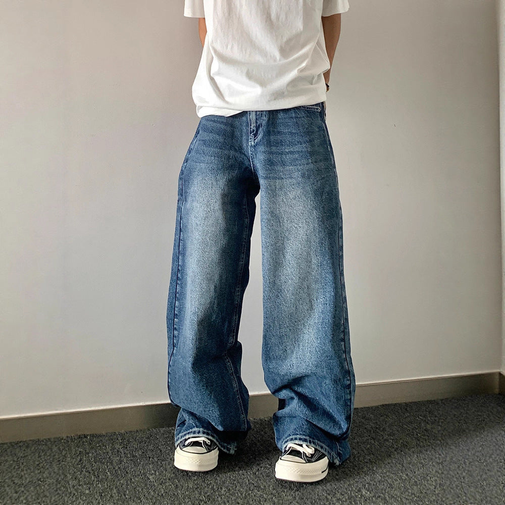 Pantaloni larghi e snellenti retrò a vita alta ricamati da stilista