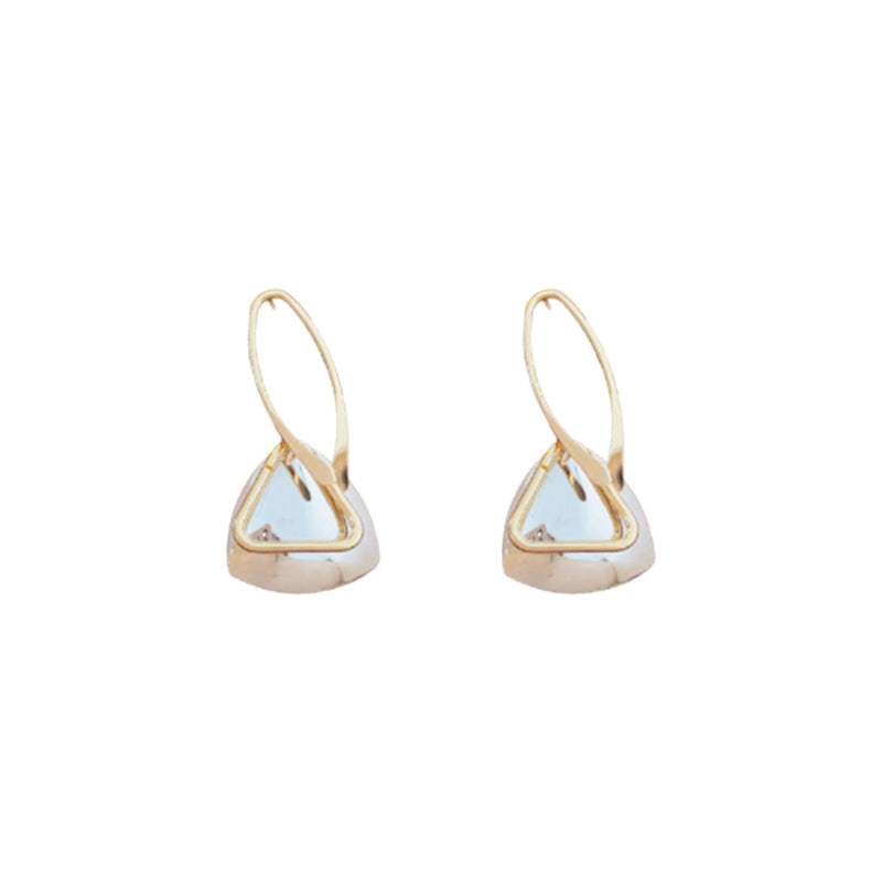 Women's High-End Metallic Hollow Triangle Silver Stud Earrings